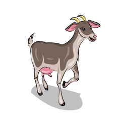 cute cartoon vector goat at the white background