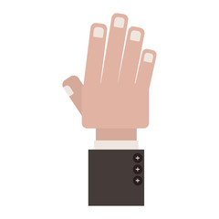 front view hand with side fingers vector illustration