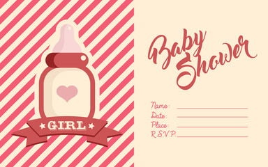 Girl Baby Shower Invite Greeting card