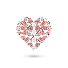 Heart geometric sign. Fashion graphic design.Vector illustration. Background design. Optical illusion 3D. Modern stylish abstract Abstract Valentine's Day love concept. For wrapping and decoration