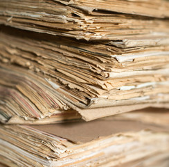 Old paper documents in the archive