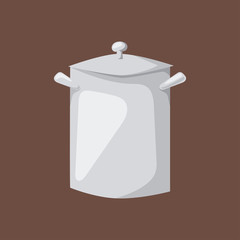 Cartoon cooking pan vector illustration.