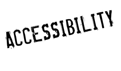 Accessibility rubber stamp. Grunge design with dust scratches. Effects can be easily removed for a clean, crisp look. Color is easily changed.