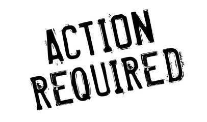 Action Required rubber stamp. Grunge design with dust scratches. Effects can be easily removed for a clean, crisp look. Color is easily changed.