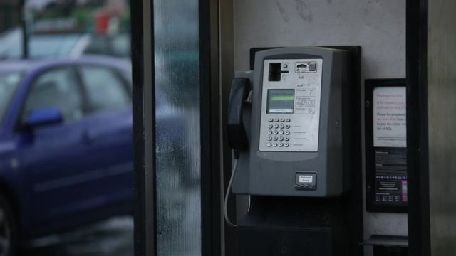 modern public payphone in England