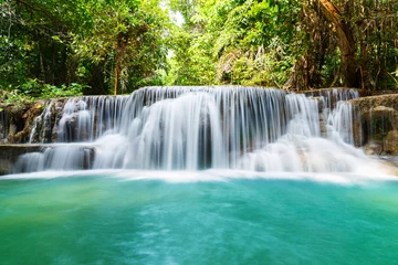 Fototapete Rund Wasserfall Huay Mae Kamin © smuay