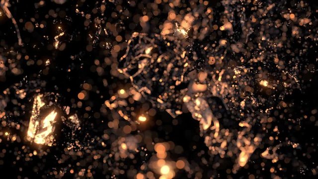 Abstract cube explosion in slow motion (cg, alpha matte, 4k)