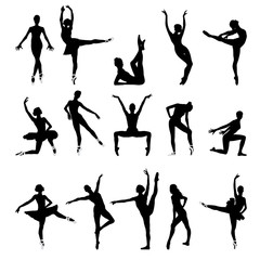Silhouettes of dancers, ballet, dance, pointe