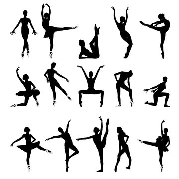 Silhouettes of dancers, ballet, dance, pointe