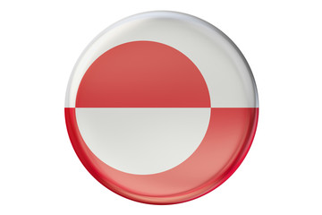 Badge with flag of Greenland, 3D rendering