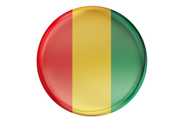 Badge with flag of Guinea, 3D rendering