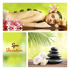 Obraz na płótnie Canvas Spa vacation concept. Luxury resort collage