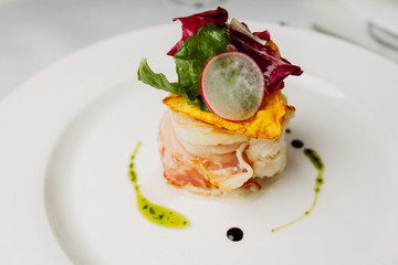 bacon roll over on the plate