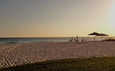 Setting sun on the ocean off the west coast of Florida