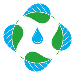Ecological symbol of purity, planet, health, water and plants