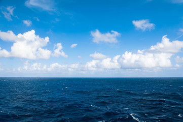 Blue sea  perfect sky  white clouds Nature landscape