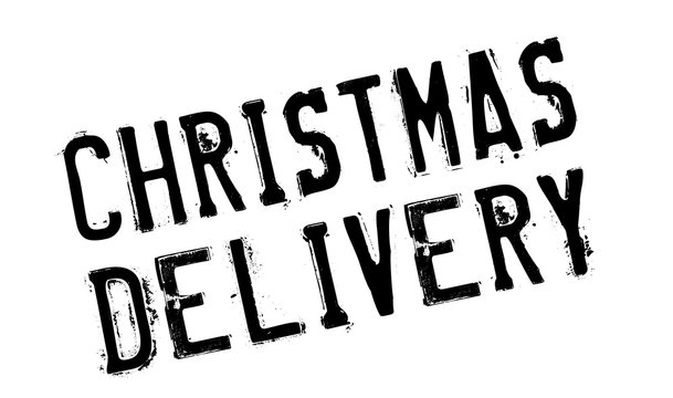 Christmas Delivery rubber stamp. Grunge design with dust scratches. Effects can be easily removed for a clean, crisp look. Color is easily changed.