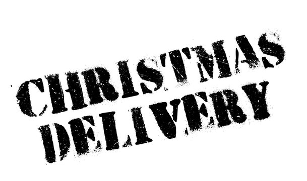 Christmas Delivery rubber stamp. Grunge design with dust scratches. Effects can be easily removed for a clean, crisp look. Color is easily changed.