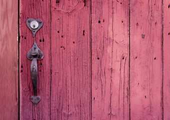 Red Door with Heart Lock