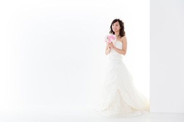 Fototapeta na wymiar young asian woman wedding image