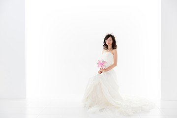 young asian woman wedding image
