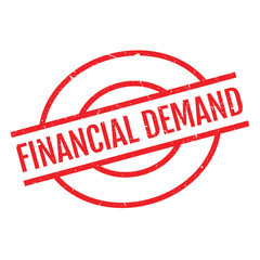 Financial Demand rubber stamp. Grunge design with dust scratches. Effects can be easily removed for a clean, crisp look. Color is easily changed.