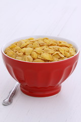 Healthy corn flakes breakfast