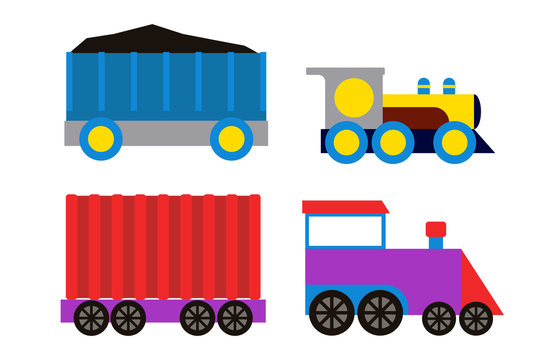 Toy train vector illustration.