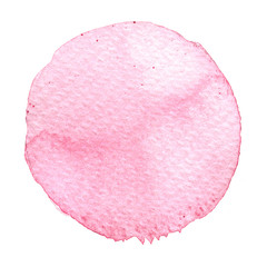 Pink watercolor round isolated on white background