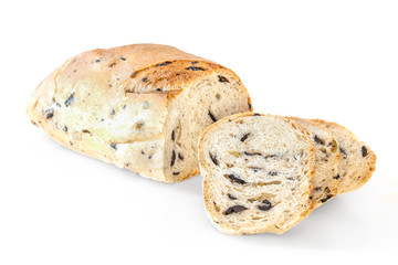 Bread With Olives Isolated
