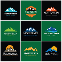 Mountain logo template , Mountain icon, Mountain symbol vector set.