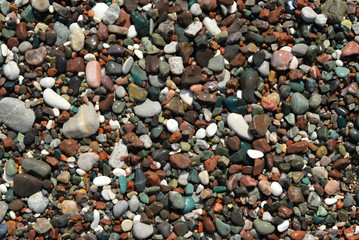 Colorful wet sea stones
