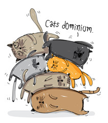 Cute cats hand draw illustration - 132387087