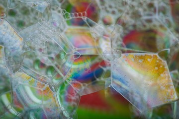 Close up of soap air bubbles