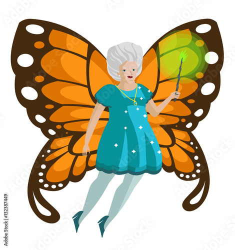 Download "fairy godmother grandmather magical with wand" Stock ...