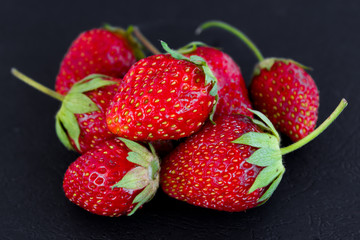 Strawberries on a wooden table