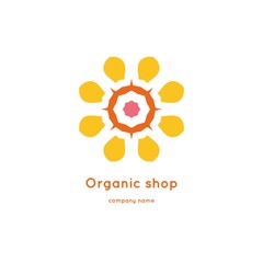 Bright and juicy beautiful circular logo for organic shop, eco product.