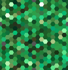 Fototapeta na wymiar Abstract seamless background consisting of green hexagons. Geometric design for business presentations or web template banner flyer. Vector illustration