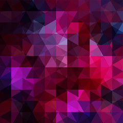 Obraz premium Abstract mosaic background. Triangle geometric background. Design elements. Vector illustration. Pink, purple colors.