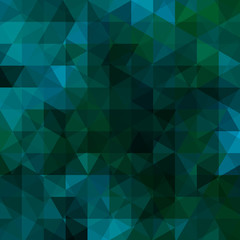 Triangle vector background. Can be used in cover design, book design, website background. Vector illustration. Dark green, blue colors.