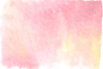 Hand drawn watercolor pastel red and yellow painted texture quality - 132389865