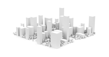 City Landscape, 3D rendering of  Big City