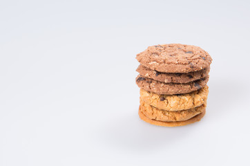 cookies or chocolate Biscuits on a background.