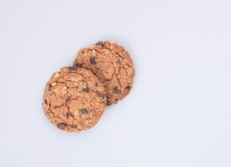 cookies or chocolate cookies on a background.