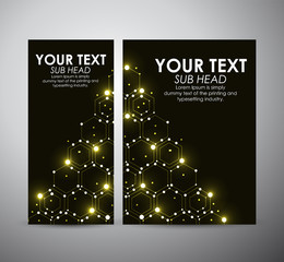 Abstract yellow digital geometric flare frame. Brochure business design template or roll up. 