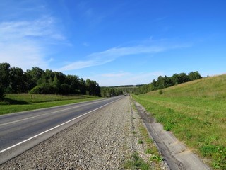 the highway Chuysky trakt in the Altai region