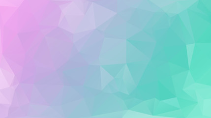 Polygonal geometric background. Colors from emerald green to purple