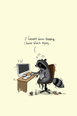 cartoon raccoons. Vector. - 132392075