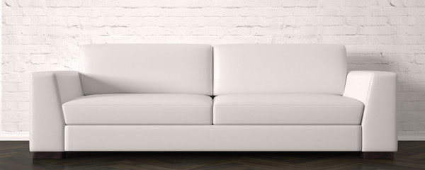 rustic living room with leather sofa