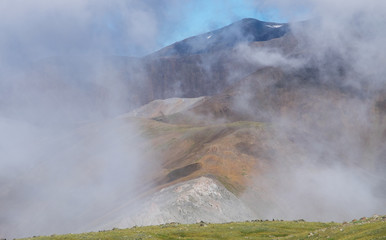 Colourful hazy mountains